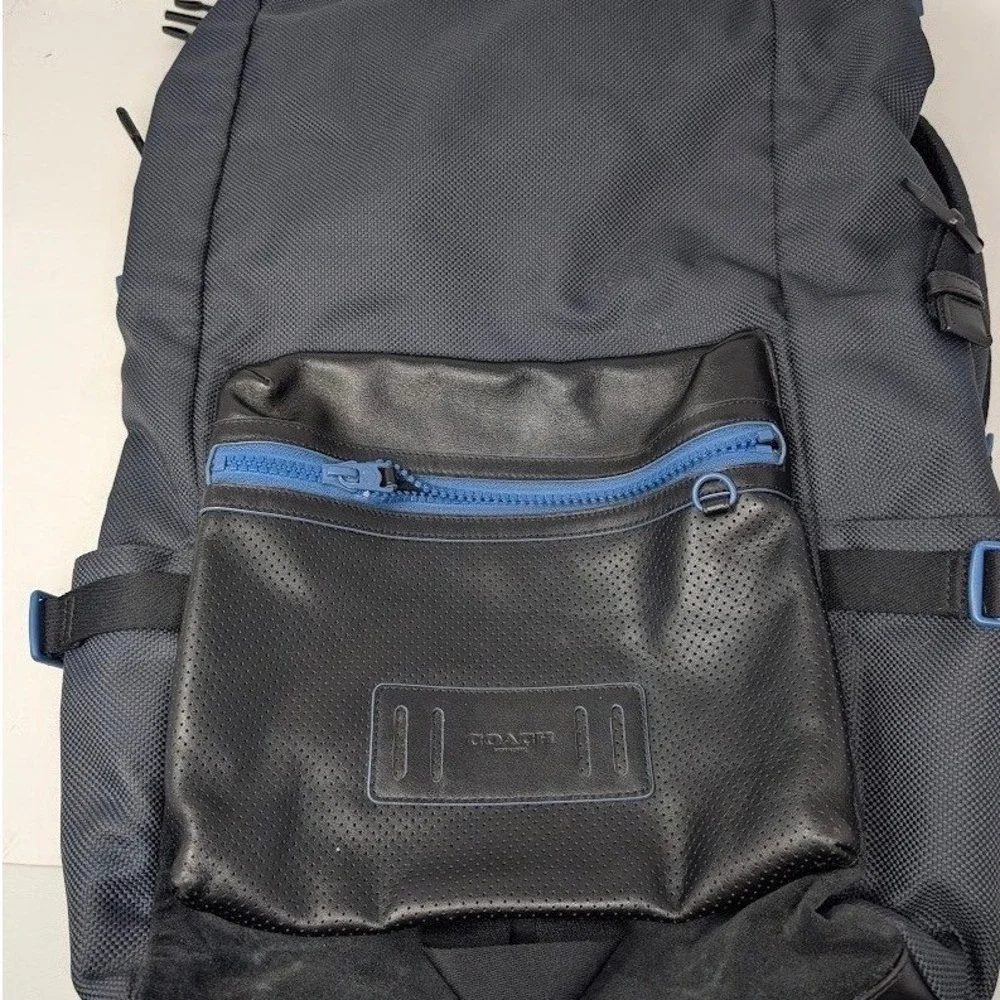 Coach Men's Terrain Roll Top Backpack Black‎ Nylon and leather